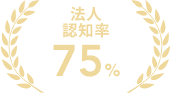 法人認知率75%